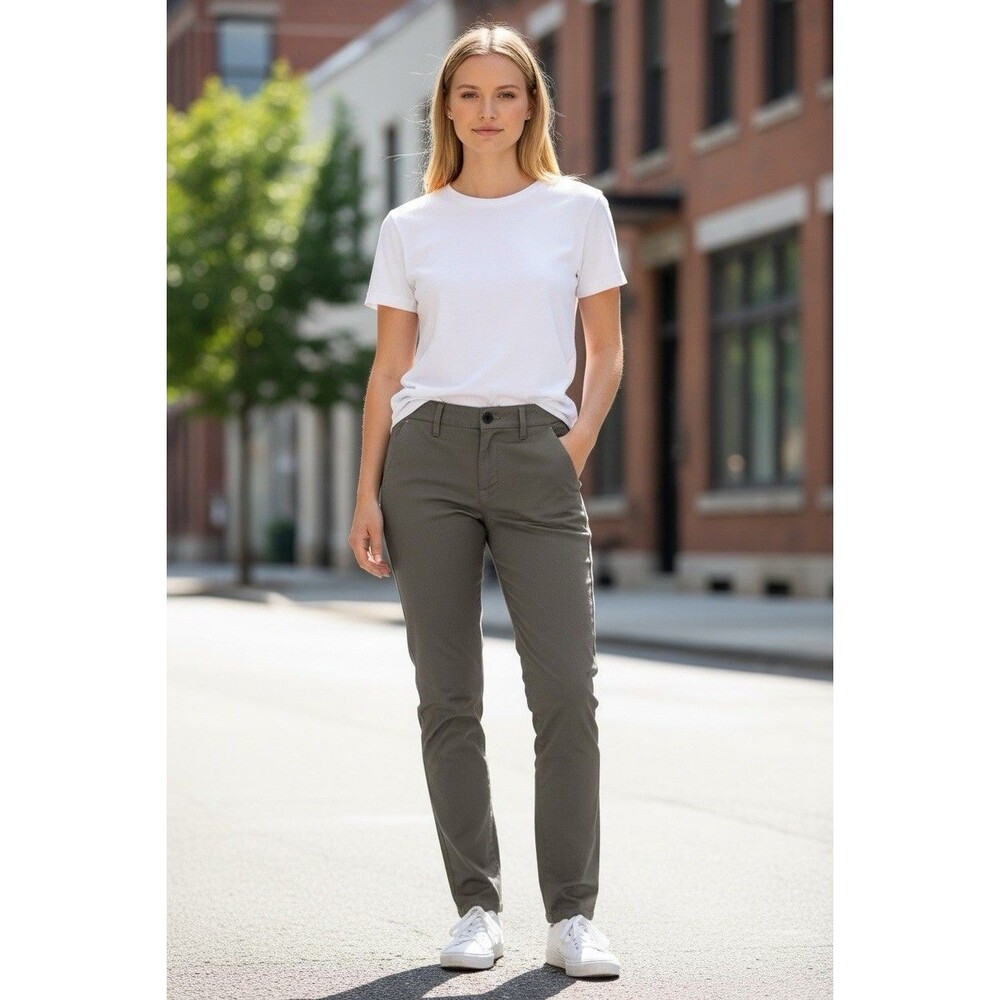 Elwood Women’s Grey Chino Pants Size 28 Smart Casual Wear Modern Fit